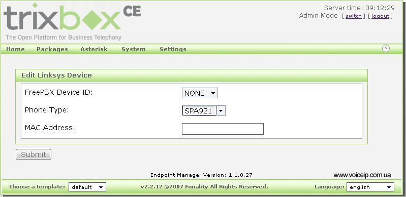 Нажмите для увеличения Configure Linksys phone
