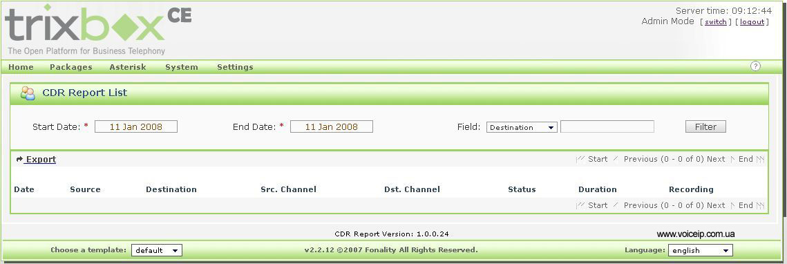 Нажмите для увеличения CDR Report