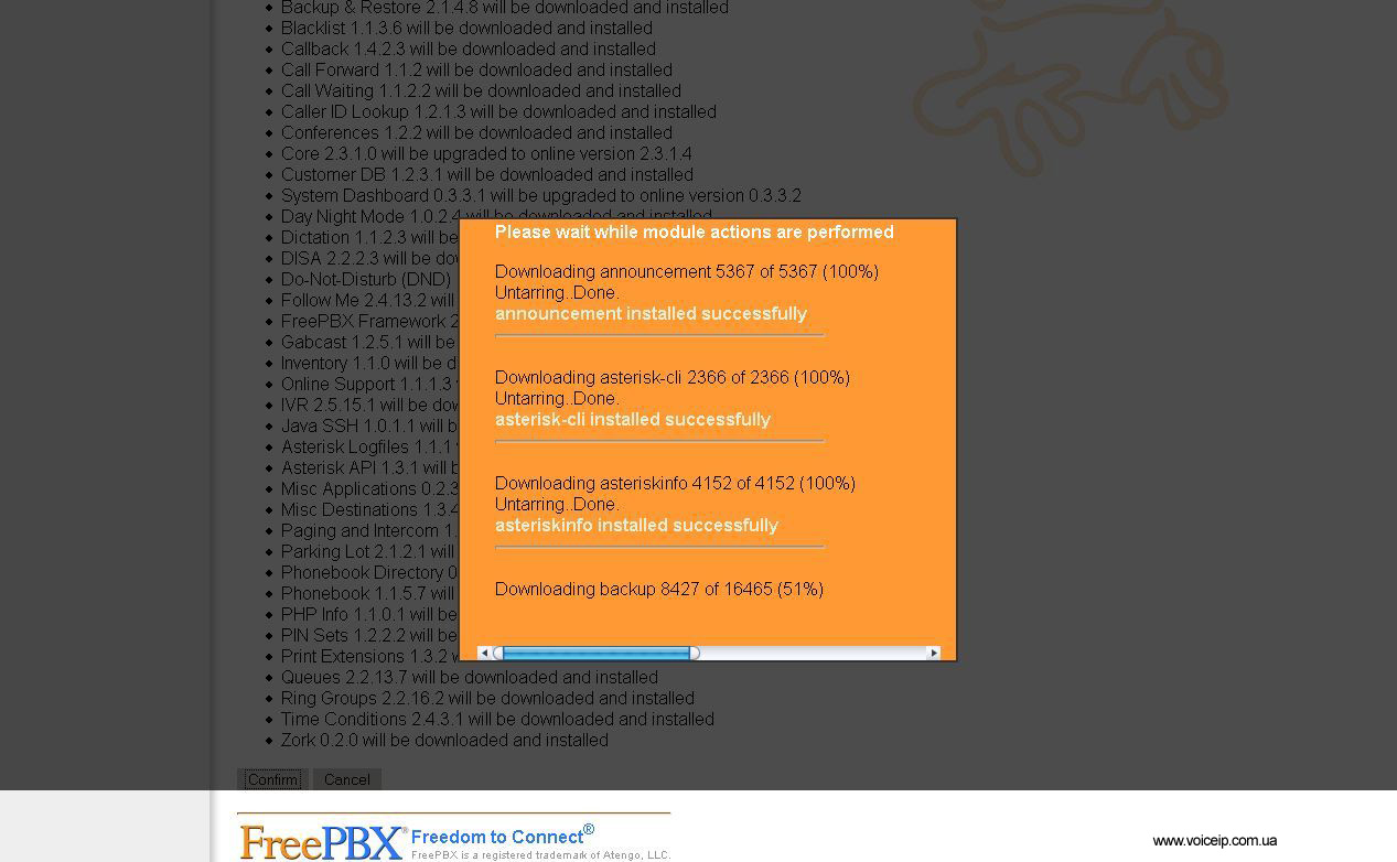 Нажмите для увеличения FreePBX download and install