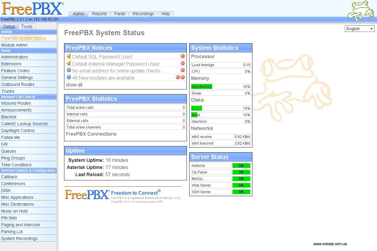 Нажмите для увеличения Updated FreePBX