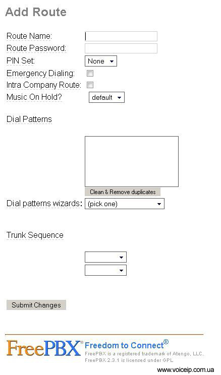 Нажмите для увеличения FreePBX: add outbound route