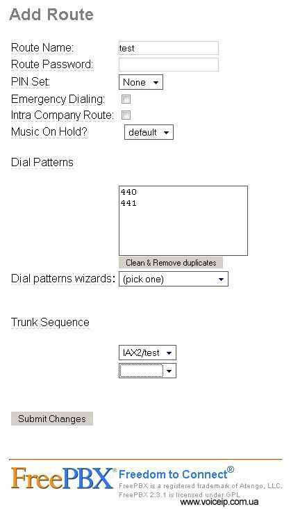Нажмите для увеличения FreePBX: add outbound route
